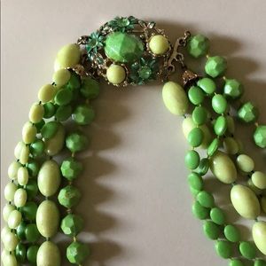 Vintage lime green beaded necklace